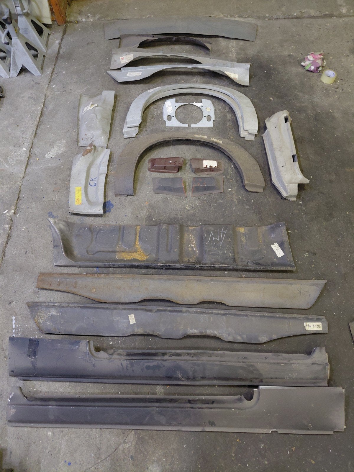Opel kadett C reparatie plaatwerk, Ophalen, Voor, Opel, Spatbord