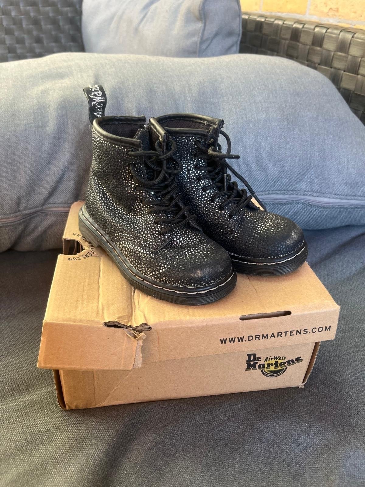 Dr. Martens Brooklee Met Laarzen Maat 24 Zwart/Zilver, Ophalen, Gebruikt, Jongen of Meisje, Laarzen