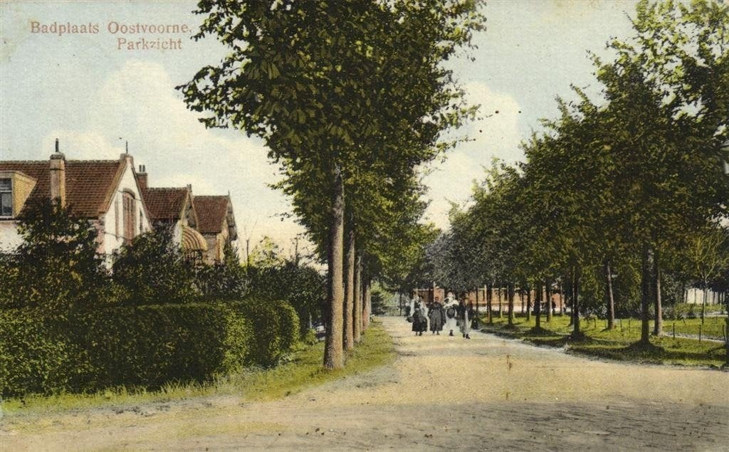 Badplaats Oostvoorne. Parkzicht - 1923 gelopen, Ophalen of Verzenden, 1920 tot 1940, Gelopen, Friesland