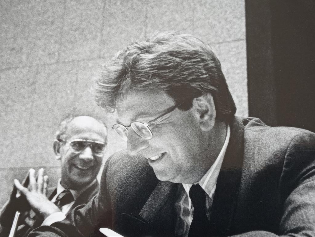 Peter Boer foto Minister de Vries en Wallage jaren 90, Ophalen of Verzenden, 1980 tot heden, Zo goed als nieuw