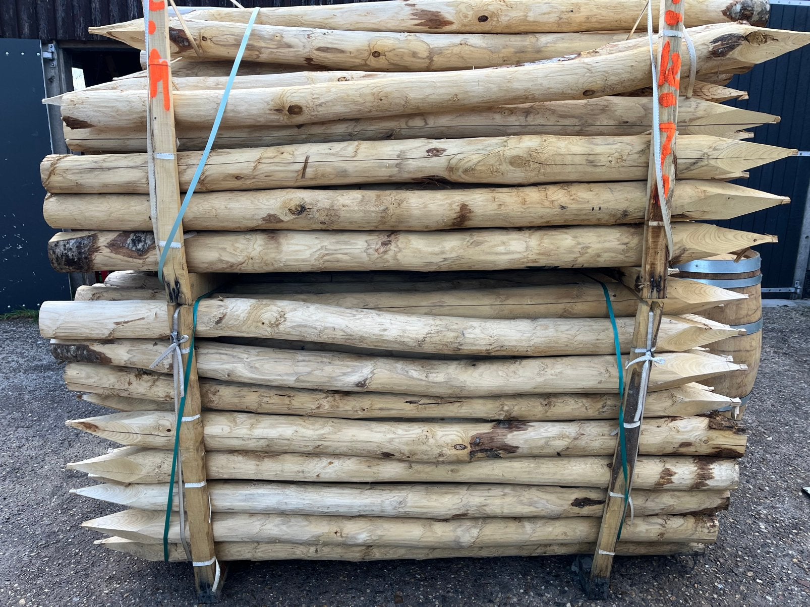 Kastanje palen afrastering schutting strandtuin beschoeiing, Ophalen of Verzenden, Nieuw, Palen