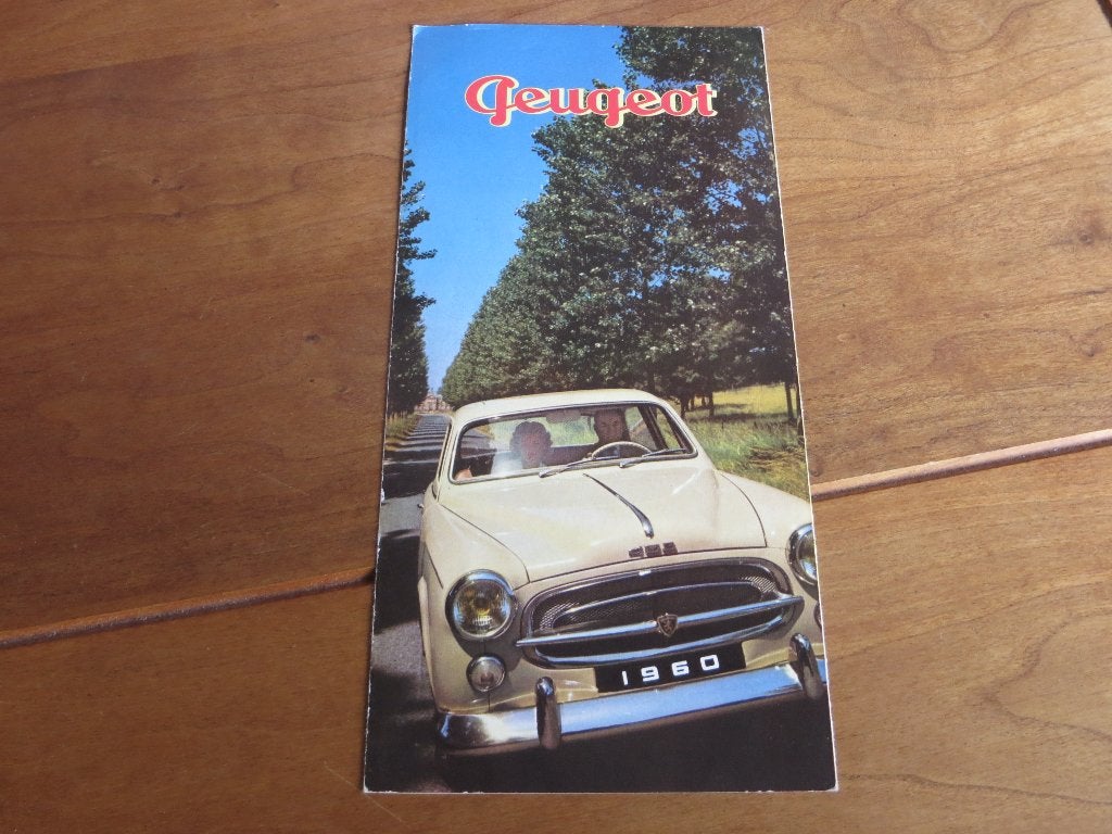 Folder Peugeot Programma 1960 Peugeot 203, 403, cabrio, D4A, Ophalen of Verzenden, Zo goed als nieuw, Peugeot, Peugeot