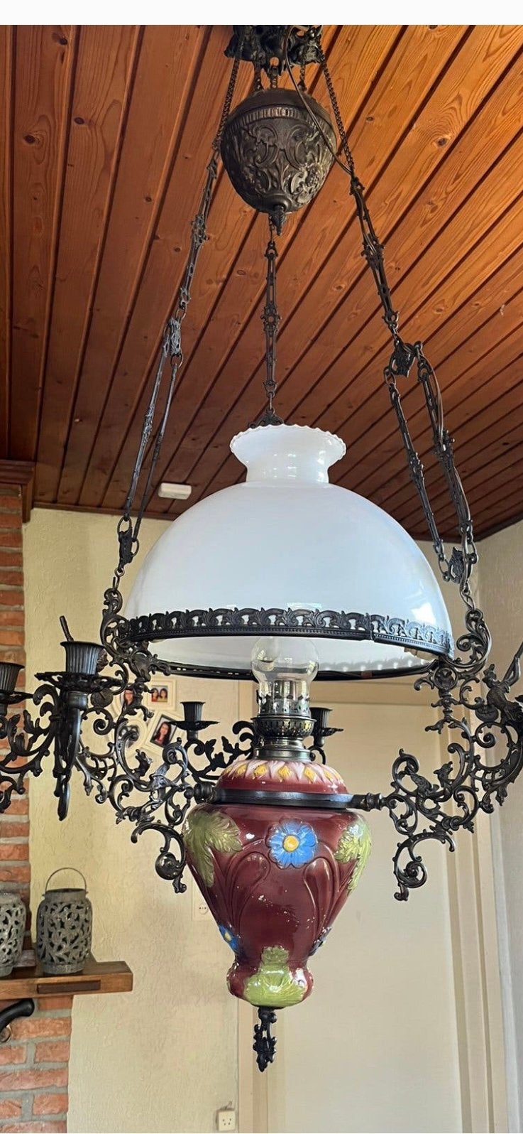 Antieke hanglamp, Ophalen