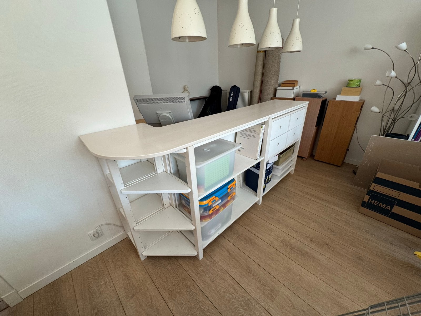 Mooi hoekbureau met boekenkast omlijsting, Ophalen, Gebruikt, Hoekbureau, Overige merken