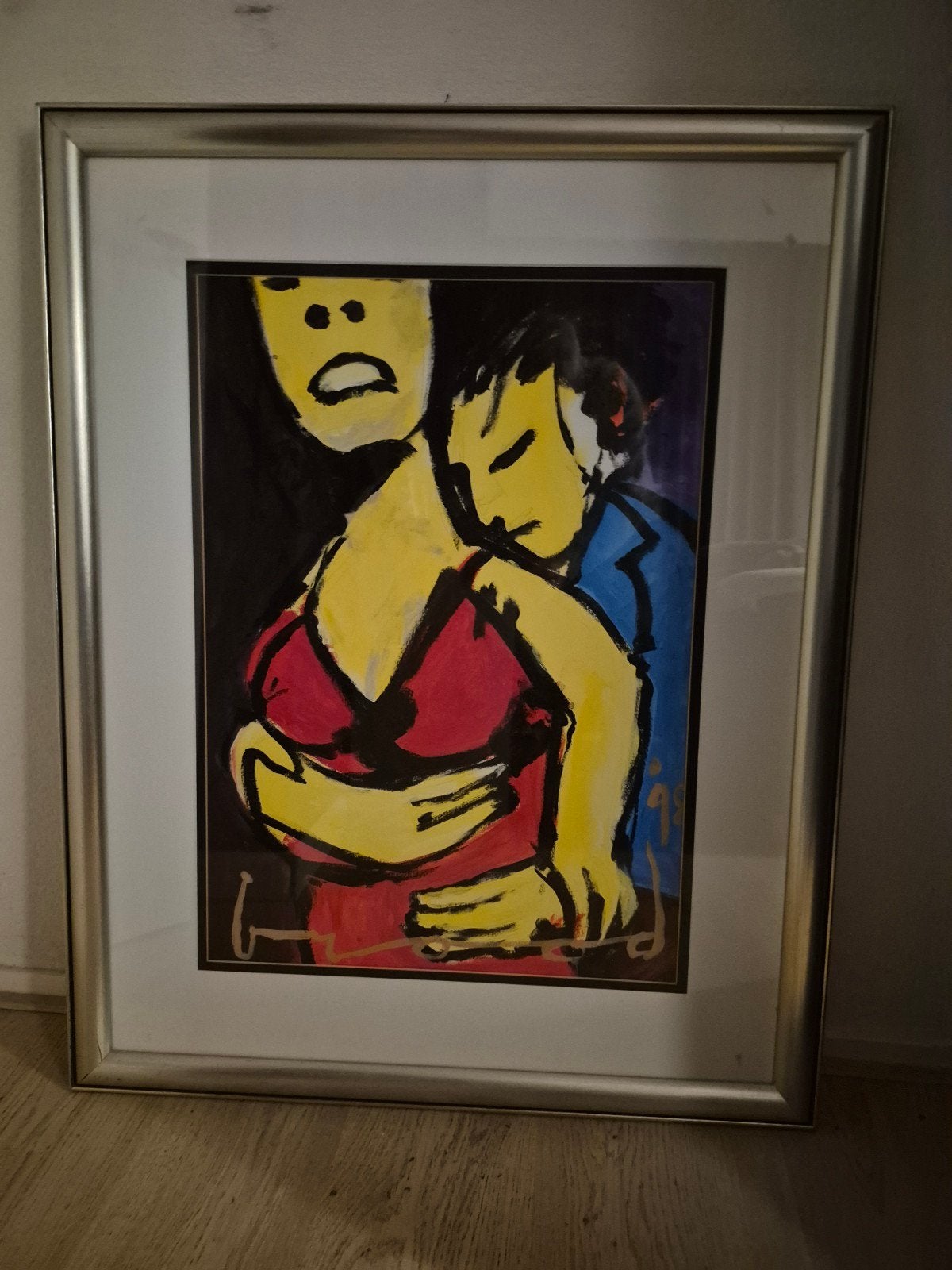 Herman Brood kopie - Schilderij met lijst, Antiek en Kunst, Figuren, Ophalen of Verzenden, Ingelijst, Overige materialen