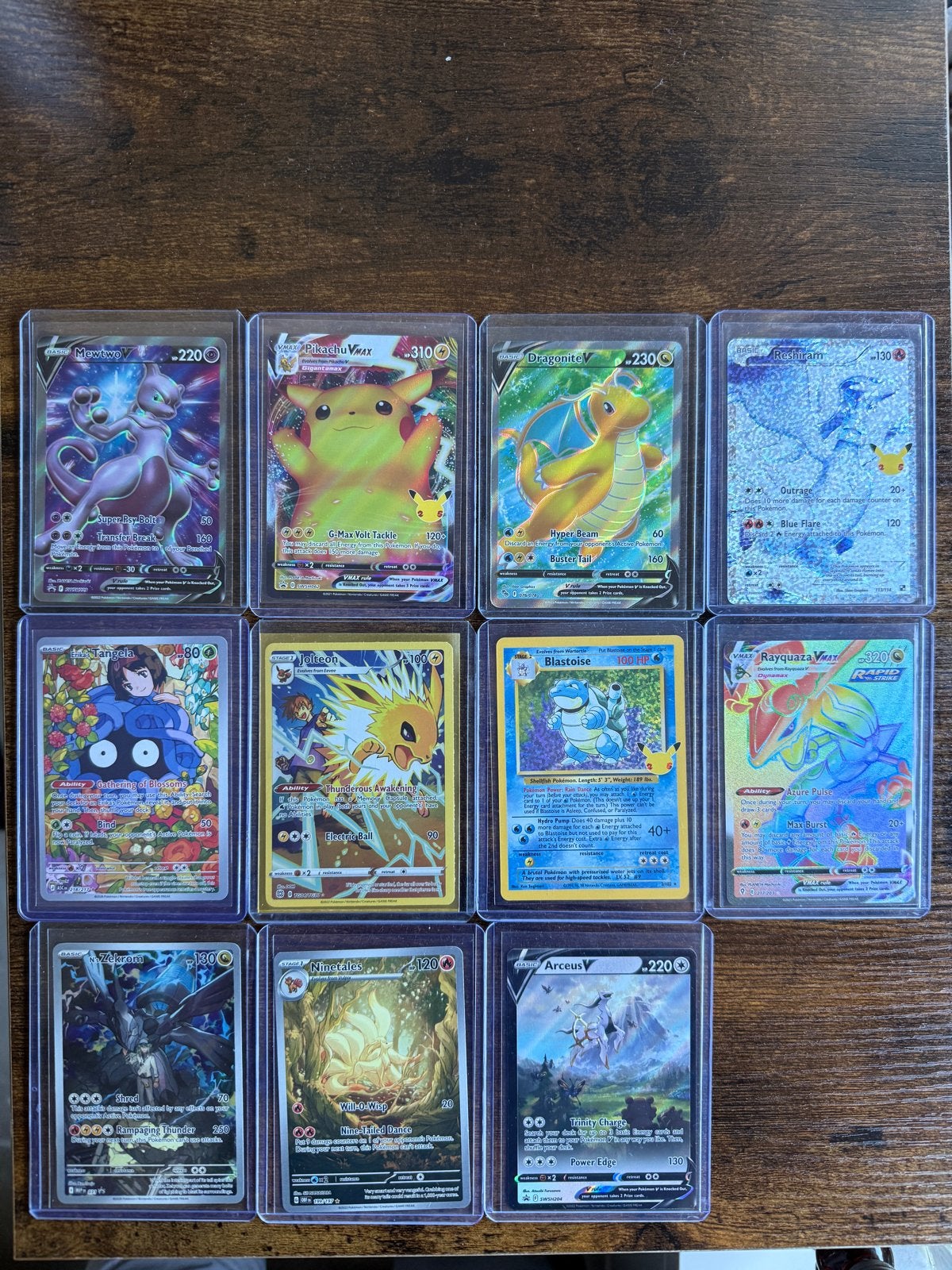 Zeldzame Pokémon kaarten - Mewtwo, Pikachu, Dragonite, Rayqu, Ophalen of Verzenden, Nieuw, Meerdere kaarten, Foil