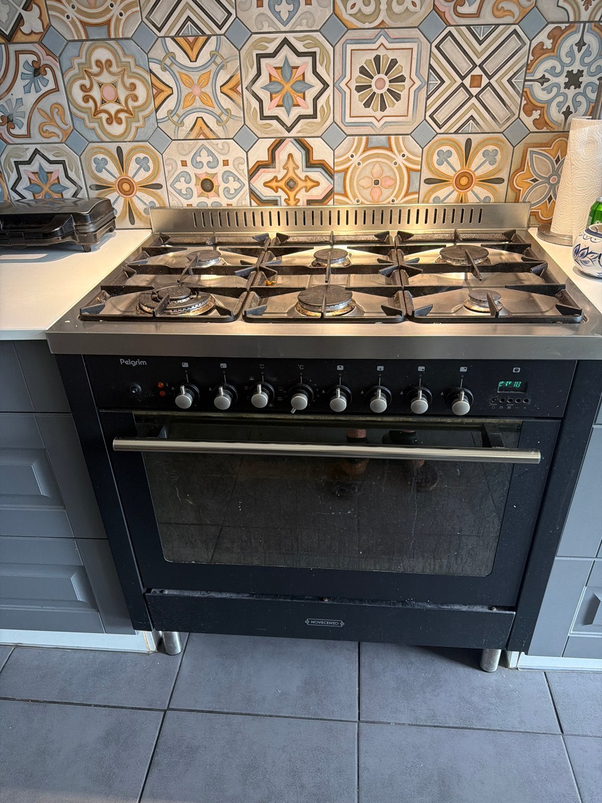 Pelgrim Novecento 6-pits gasfornuis met oven 90 cm breed, Witgoed en Apparatuur, Fornuizen, Ophalen, Gebruikt, 60 cm of meer, Gas