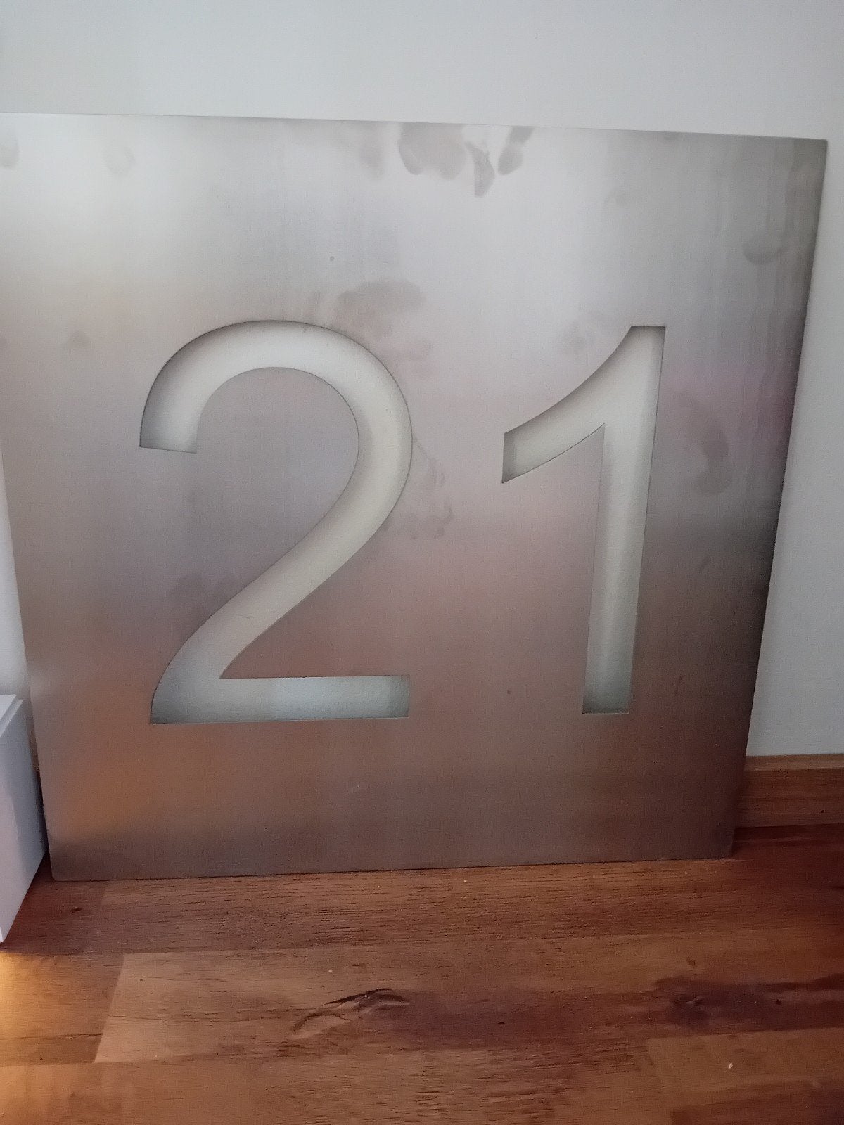 RVS Bord '21' - 60cm - Perfect voor Verjaardag, Ophalen