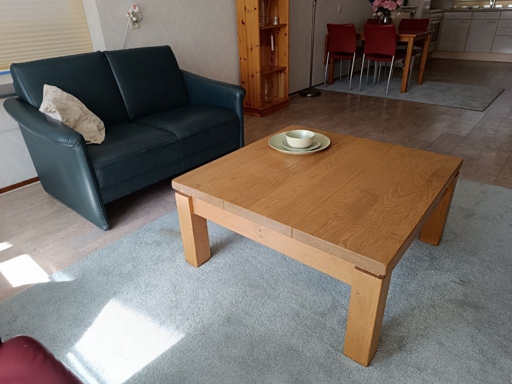 Bankstel in groen leer, Huis en Inrichting, Ophalen, Gebruikt, 150 tot 200 cm, Tweepersoons