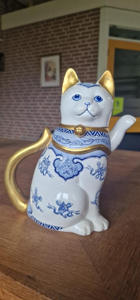 porseleinen theepot the cat of good fortune Franklin Mint, Ophalen of Verzenden