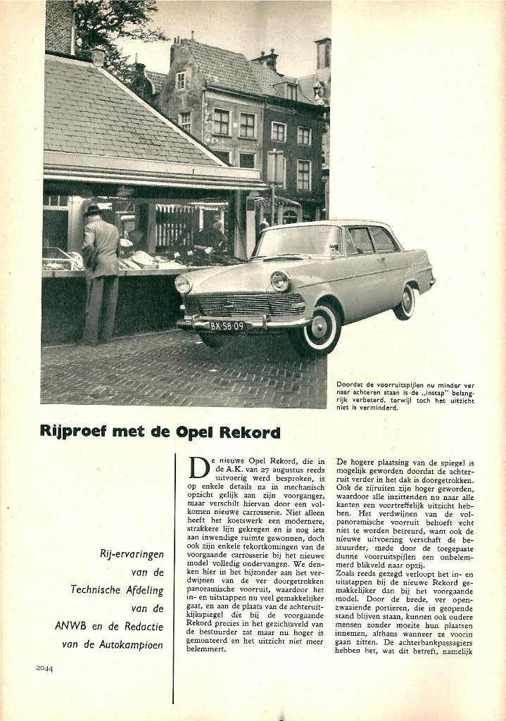 Autokampioen test Opel Rekord 1500 1960, Ophalen of Verzenden, Gelezen, Opel