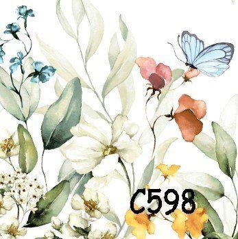 Servetten decoupage/bullet journal * bloemen C598, Verzenden, Nieuw