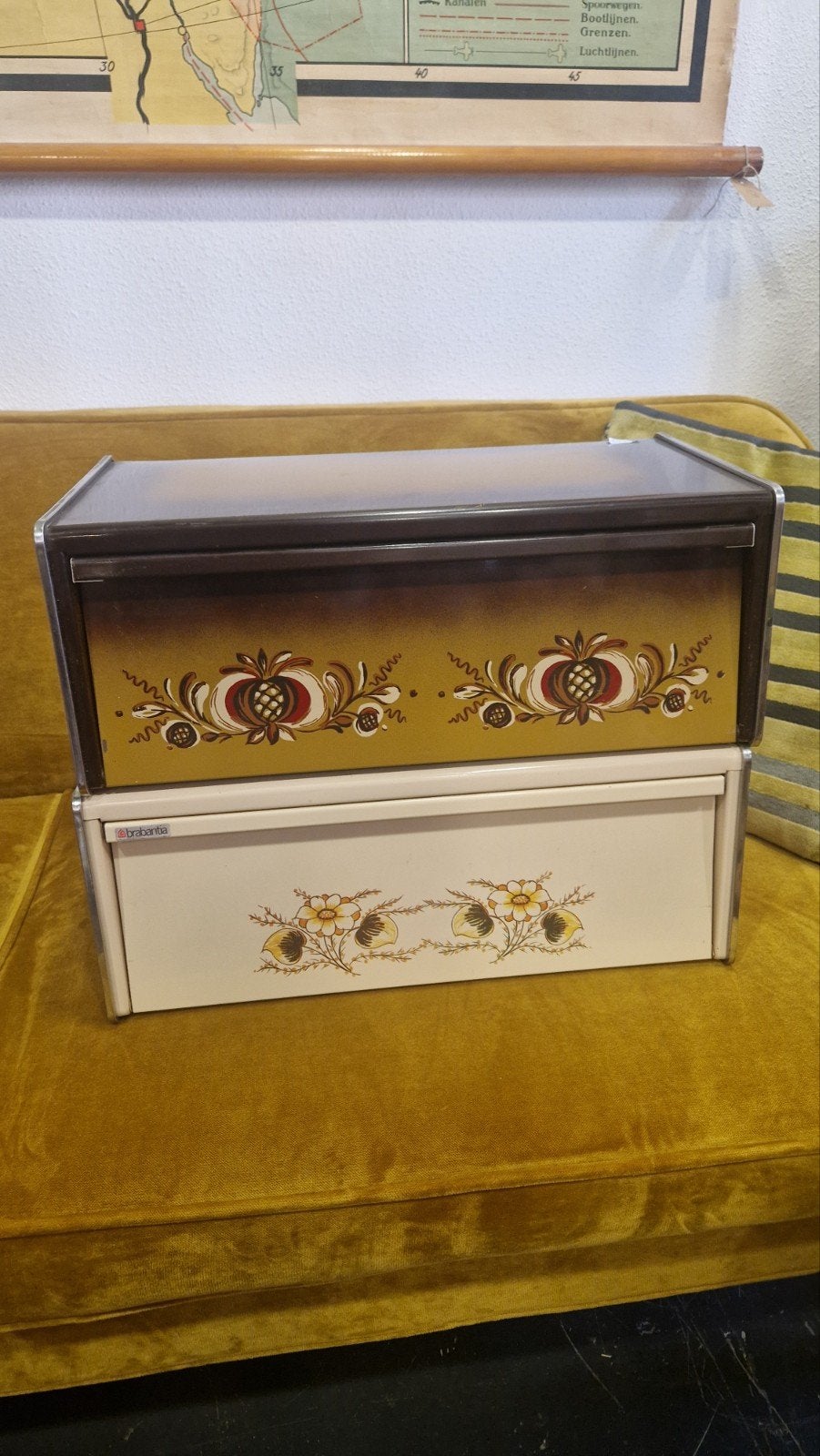 2 Vintage Brabantia broodtrommels - retro design, Ophalen of Verzenden