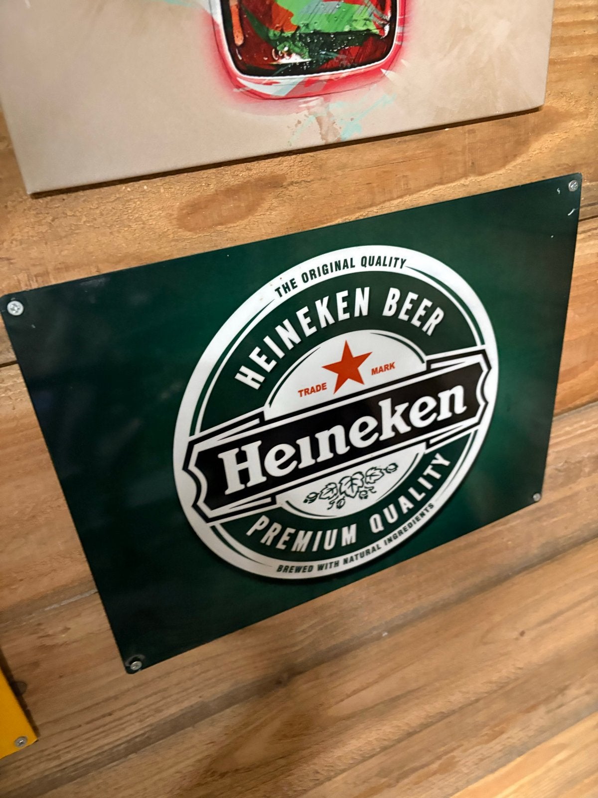 Heineken Reclamebord Metaal - Vintage Look, Ophalen of Verzenden, Gebruikt, Reclamebord