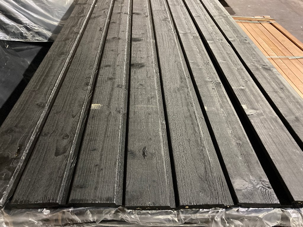 Zwarte rabatdelen-channelsiding-planken–schutting–18x130mm, Ophalen, Overige typen, Nieuw, Hardhout