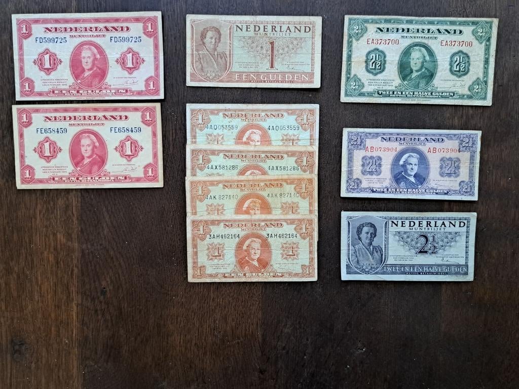 Set Nederlandse Muntbiljetten - Gulden, Ophalen of Verzenden, 1 gulden, Setje