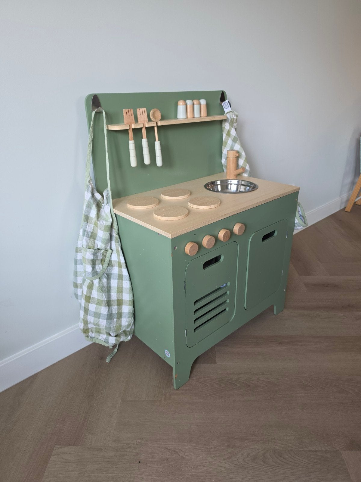 Petit Amelie Houten Speelkeuken - Olijfgroen, Ophalen, Gebruikt, Hout, Speelkeuken