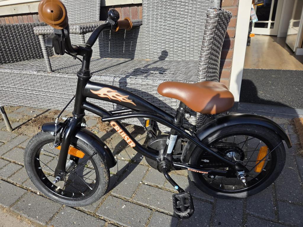 Cortego Cruiser Plus Jongensfiets Zwart 14 Inch, Fietsen en Brommers, Fietsen | Jongens, Ophalen, Terugtraprem, 14 inch of minder