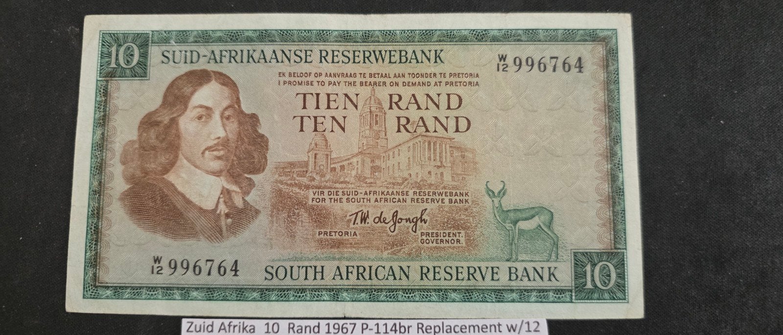 Zuid-Afrika 10 Rand 1967 P-114br Vervanging W/12, Ophalen of Verzenden