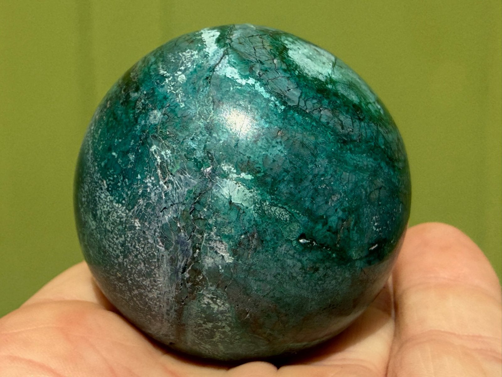 Malacolla - Chrysocolla met Malachiet  bol mineralen, Ophalen of Verzenden