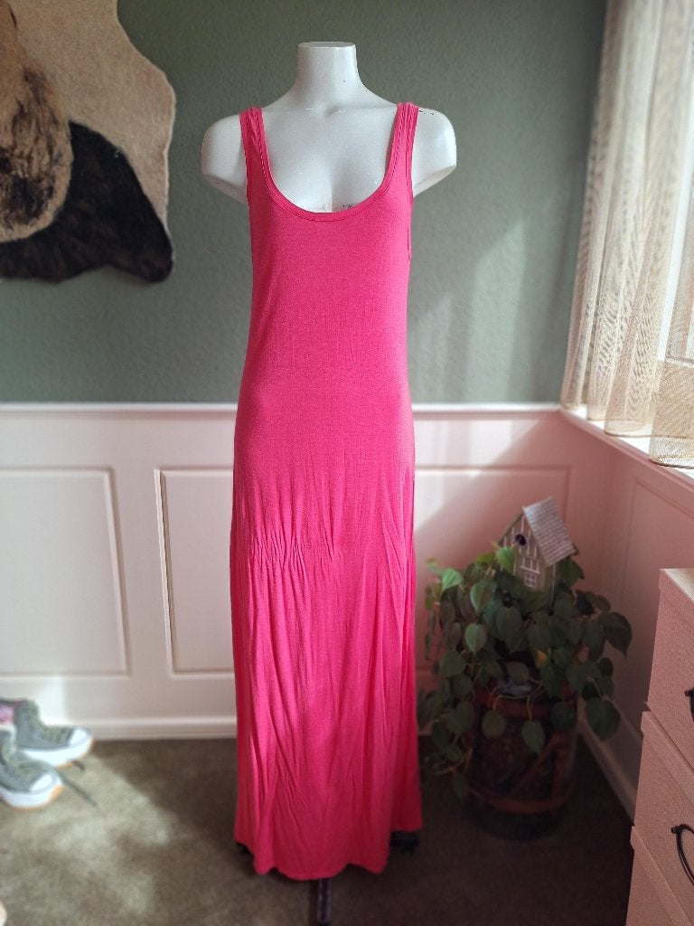 Absolut Cashmere lange hard roze jurk L, Kleding | Dames, Verzenden, Maat 42/44 (L), Zo goed als nieuw, Roze