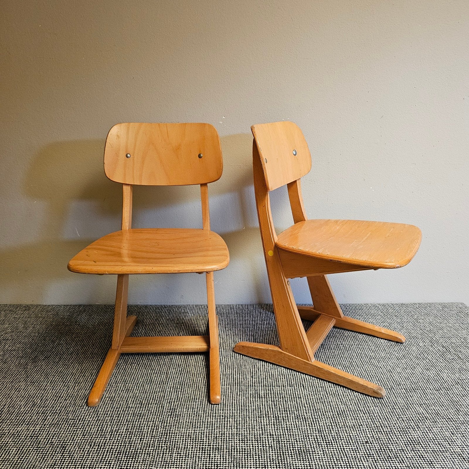 Set Casala stoeltjes kinderstoelen schoolstoelen retro, Ophalen, Gebruikt, X, X