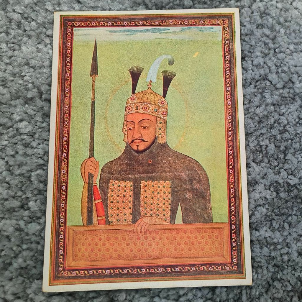 Kaart portret van Baber eerste groot-mongool, Ophalen of Verzenden, 1940 tot 1960, Ongelopen, Klederdracht