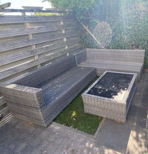 Bellagio loungeset stevig wicker zonder kussens, Ophalen, Zo goed als nieuw, Wicker, Bank