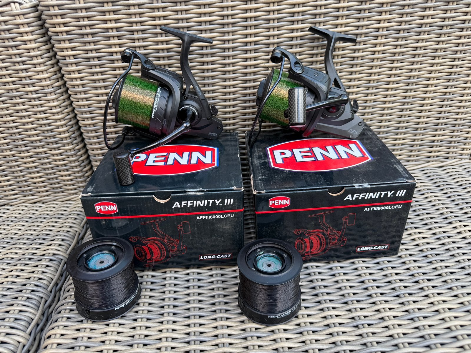 Penn affinity 3 aff8000 ceu long cast zgan, Watersport en Boten, Hengelsport | Karpervissen, Zo goed als nieuw, Molen, Ophalen of Verzenden