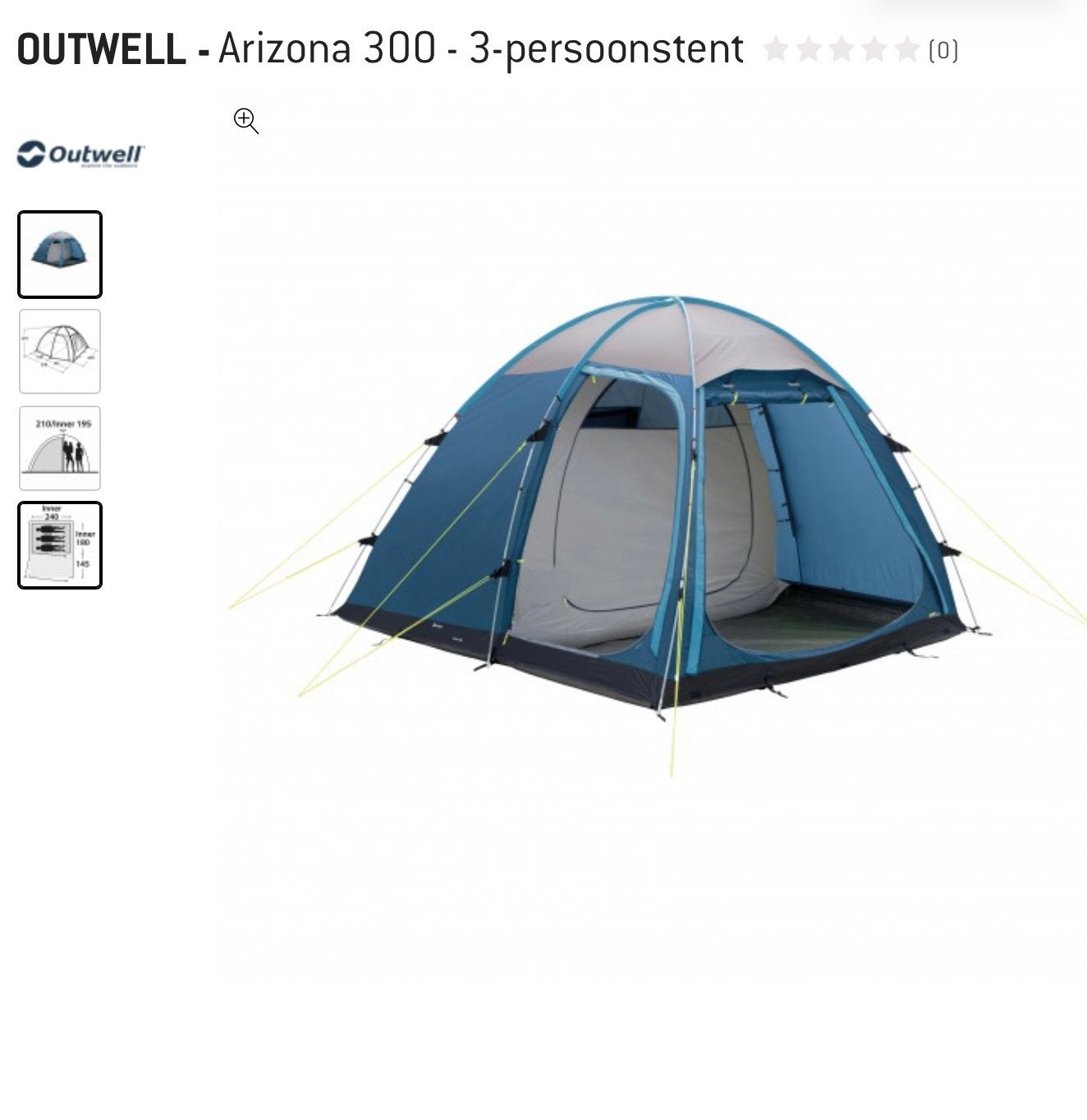 Nieuwe Outwell Arizona 300 koepeltent, Ophalen, Nieuw, Tot en met 3