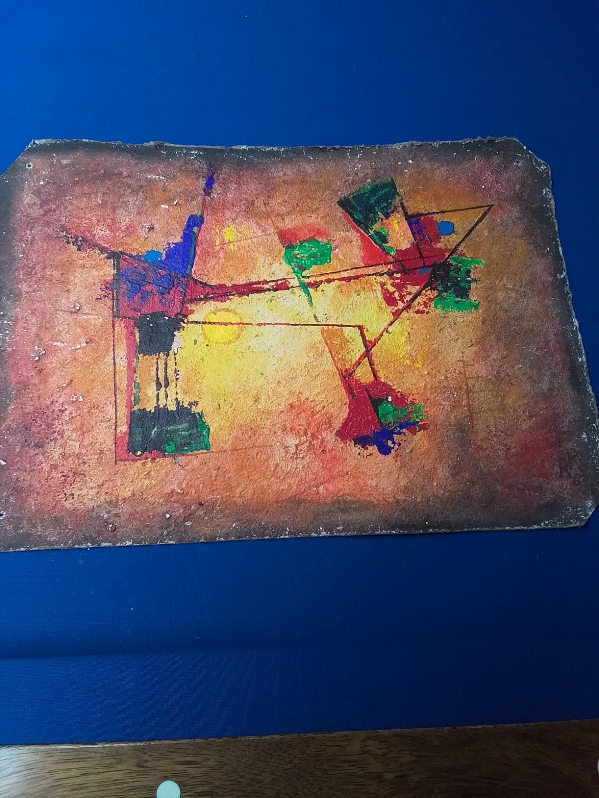 Abstract Schilderij op Karton - Kleurrijk en Uniek, Ophalen of Verzenden