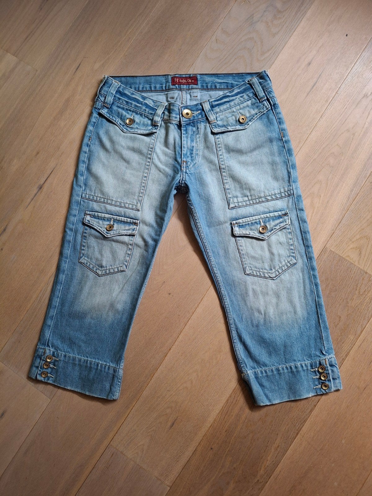 IL DOLCE capri spijkerbroek. Mt 36, Verzenden, Zo goed als nieuw, Blauw, W28 - W29 (confectie 36)