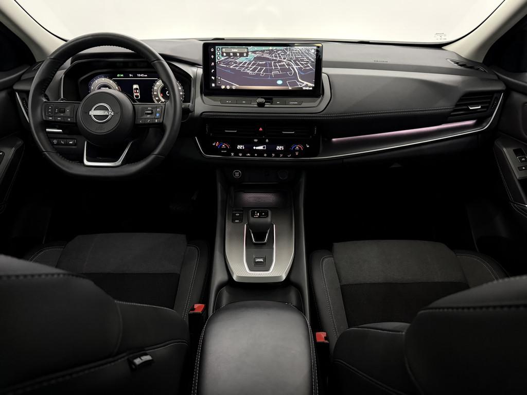 Nissan QASHQAI 1.3 MHEV Xtronic N-Connecta Panoramadak, Half, 4 cilinders, Leder en Stof, Bedrijf, Qashqai