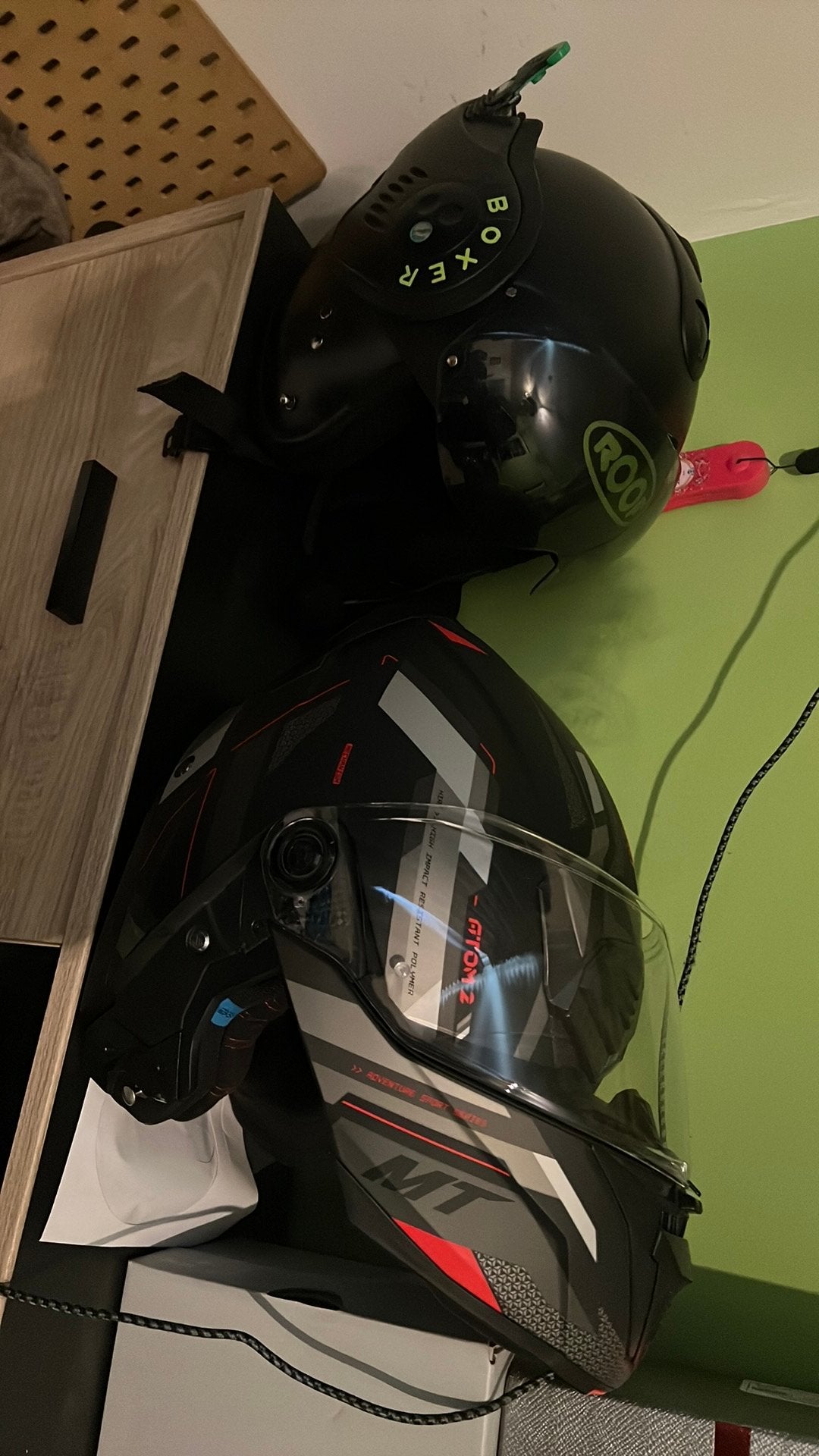 2 helmen boxer en atom 2, Motoren, Overige merken, Systeemhelm, XL, Ophalen of Verzenden