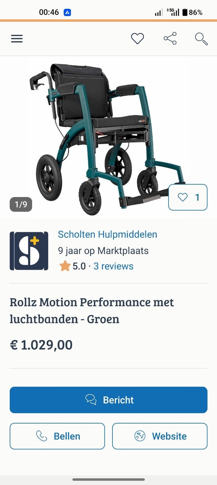 Rollz motion performance, Ophalen, Elektrische rolstoel