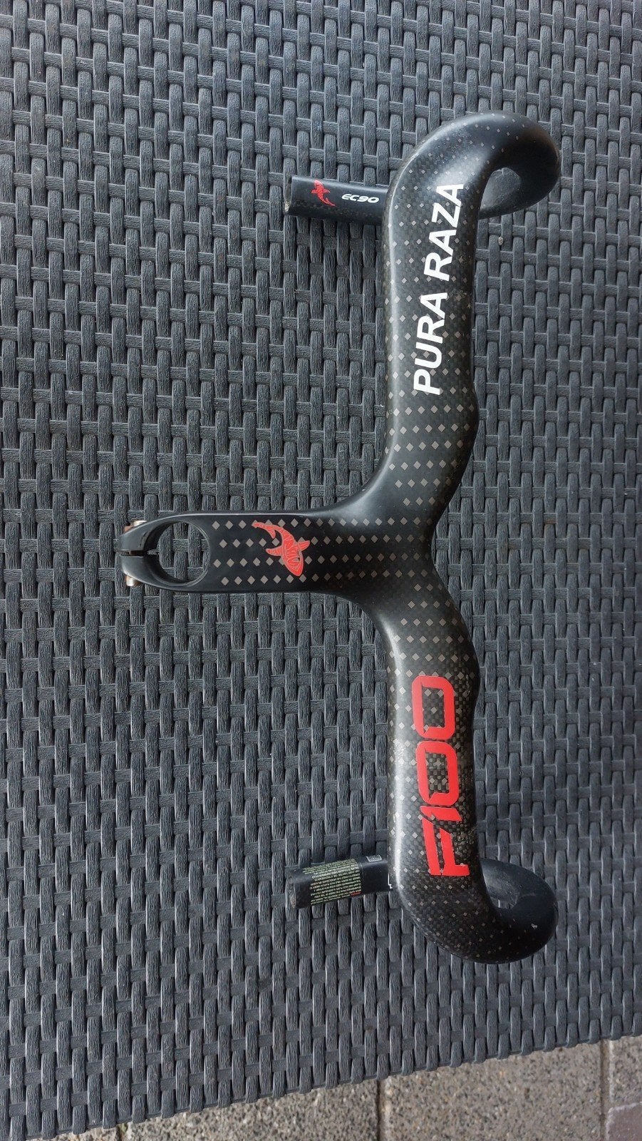 stuurbocht carbon EC90 pura raza F100 42 / 44 cm 120mm, Fietsen en Brommers, Stuur, Ophalen of Verzenden, Zo goed als nieuw, Racefiets