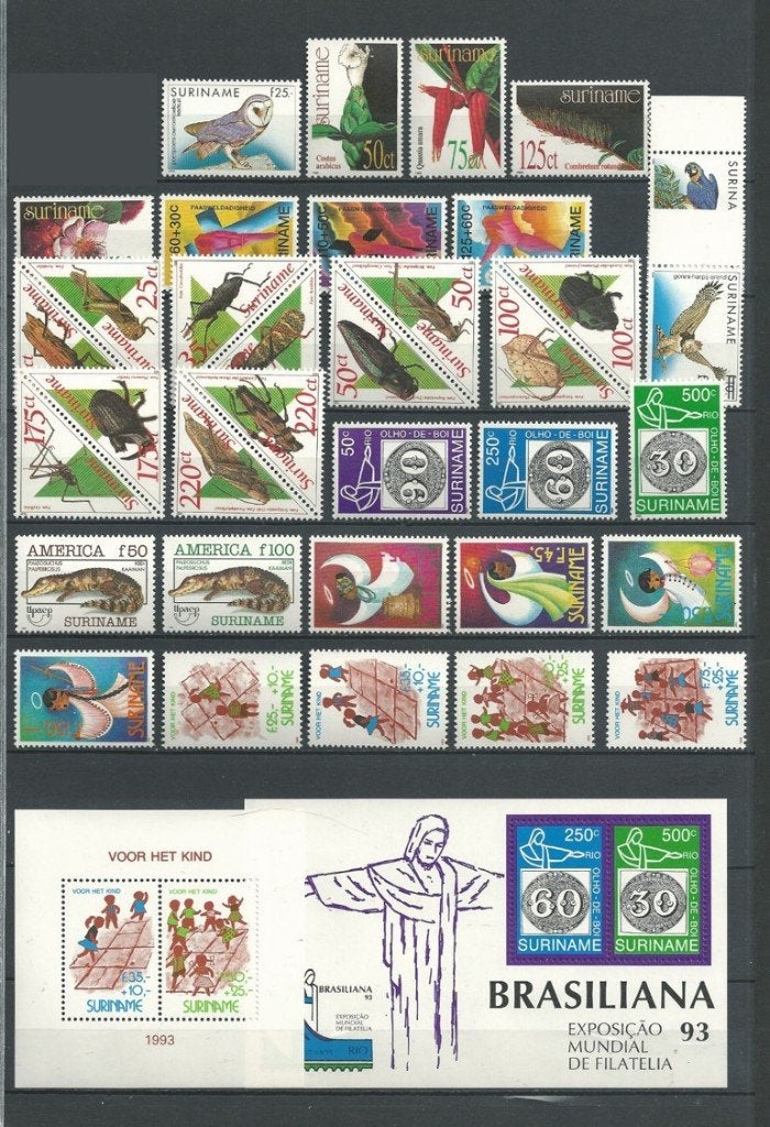 Suriname 1993, complete jaargang, Postfris., Ophalen of Verzenden, Postfris