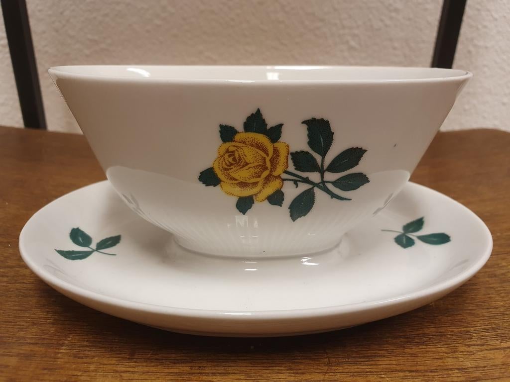 Vintage, Bavaria: Sauskom gele roos, Ophalen of Verzenden
