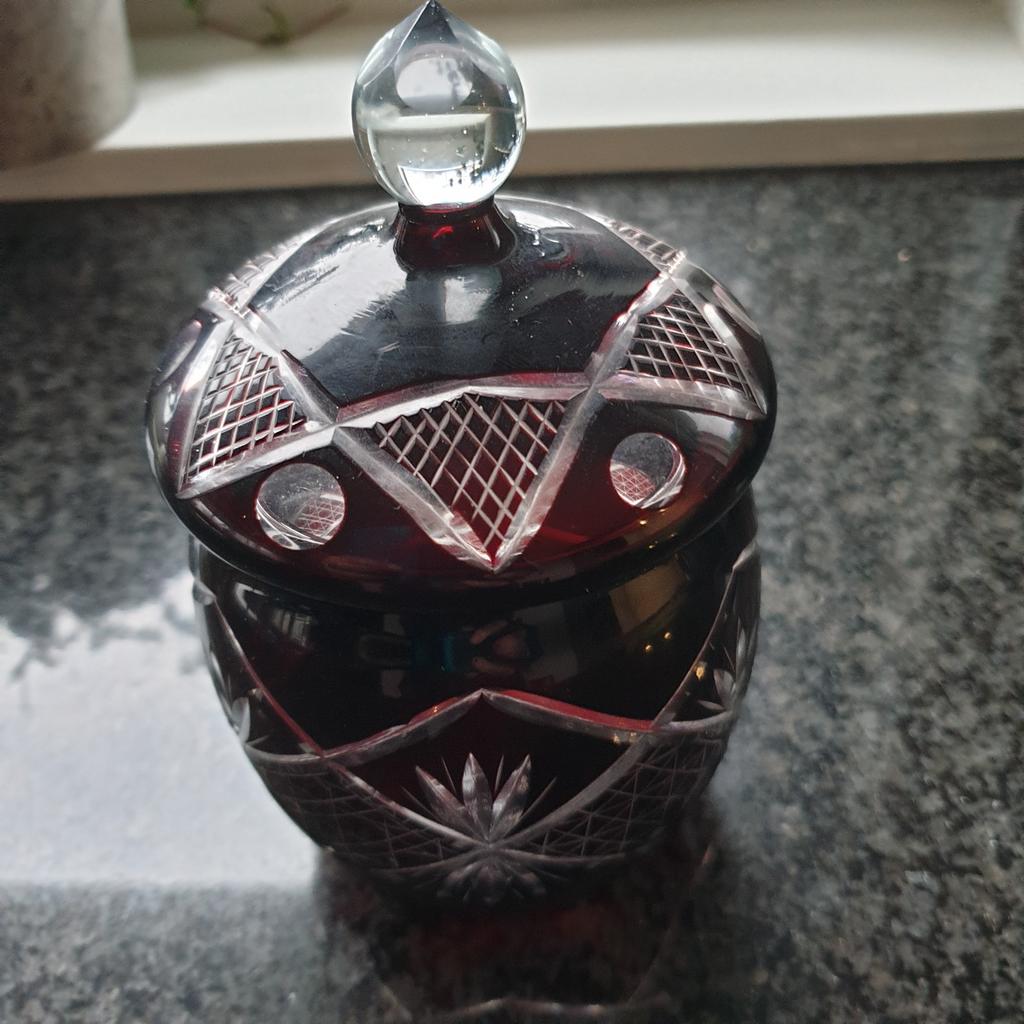 Prachtig kristallen pot met deksel, Antiek en Kunst, Antiek | Glas en Kristal, Ophalen of Verzenden