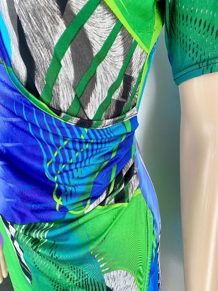 i453 Fleurige jurk maat S=36 jurkje blauw/groen, Blauw, Ophalen of Verzenden, Zo goed als nieuw, Knielengte