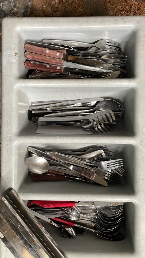Diverse bestekset in bestekbak, Huis en Inrichting, Keuken | Bestek, Ophalen of Verzenden, Gebruikt, Rvs of Chroom