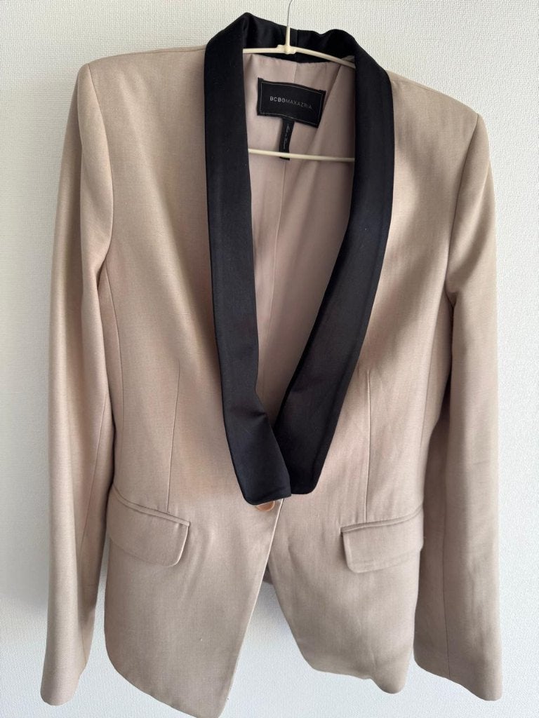 BCBG MAXAZRIA blazer Maat S, Beige, Ophalen of Verzenden, Zo goed als nieuw, Maat 36 (S)