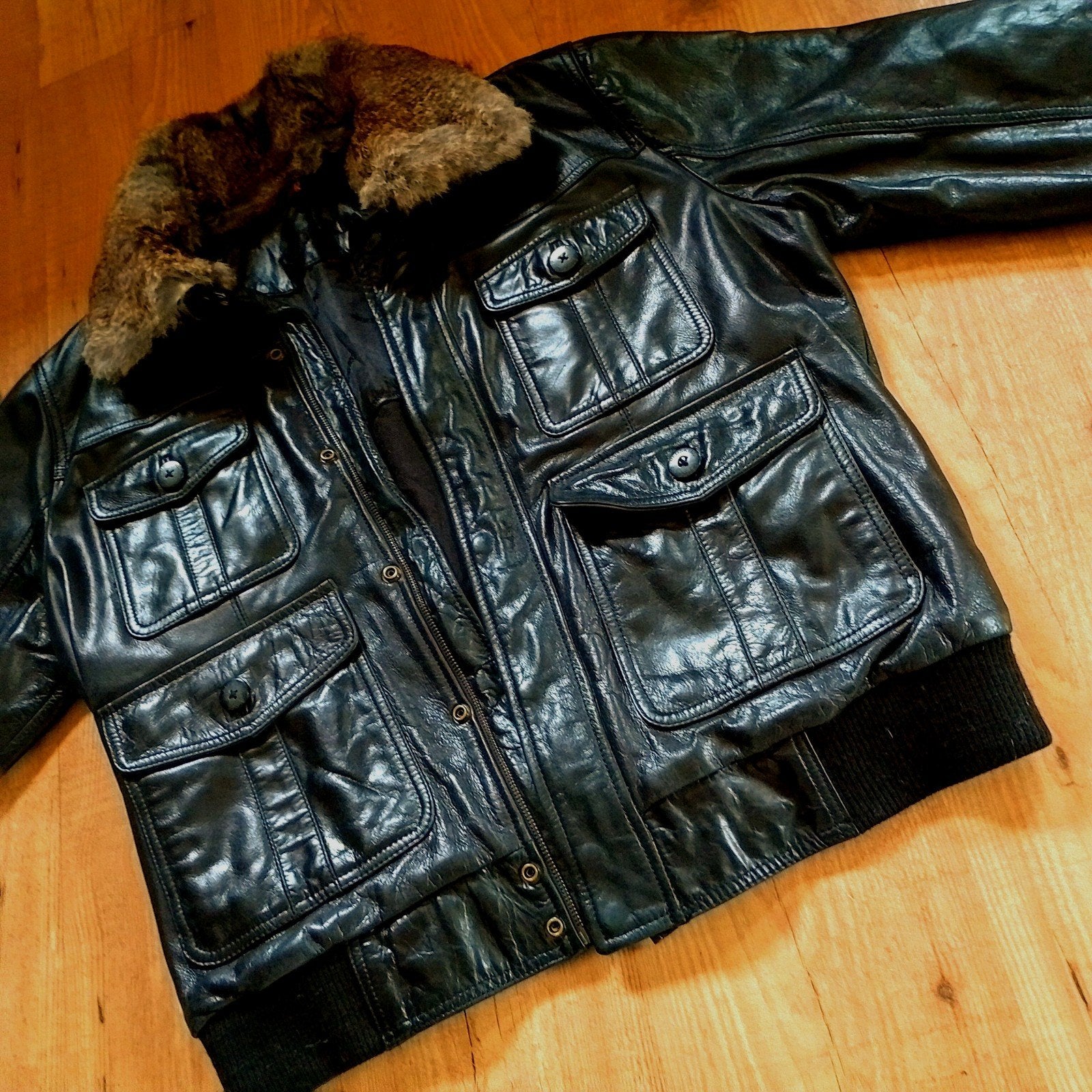 Origineel leren Redskins piloten jack!, Zwart, Maat 56/58 (XL), Ophalen of Verzenden, Zo goed als nieuw