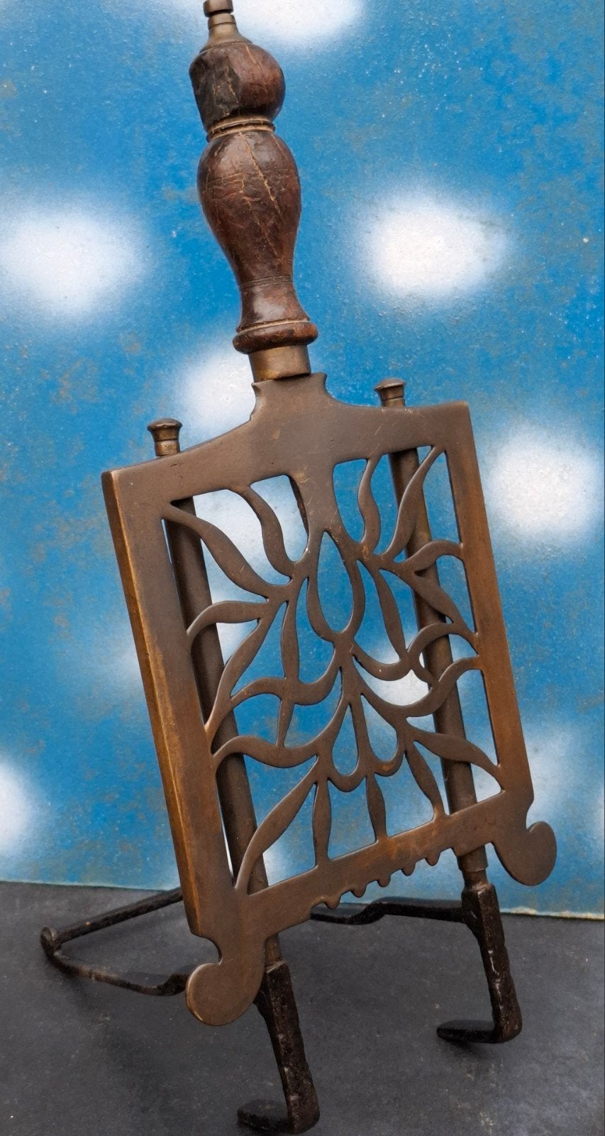 Ketelhouder. Messing/ijzer. Uitschuifbaar. Ca 1850/1900., Antiek en Kunst, Antiek | Tin, Ophalen