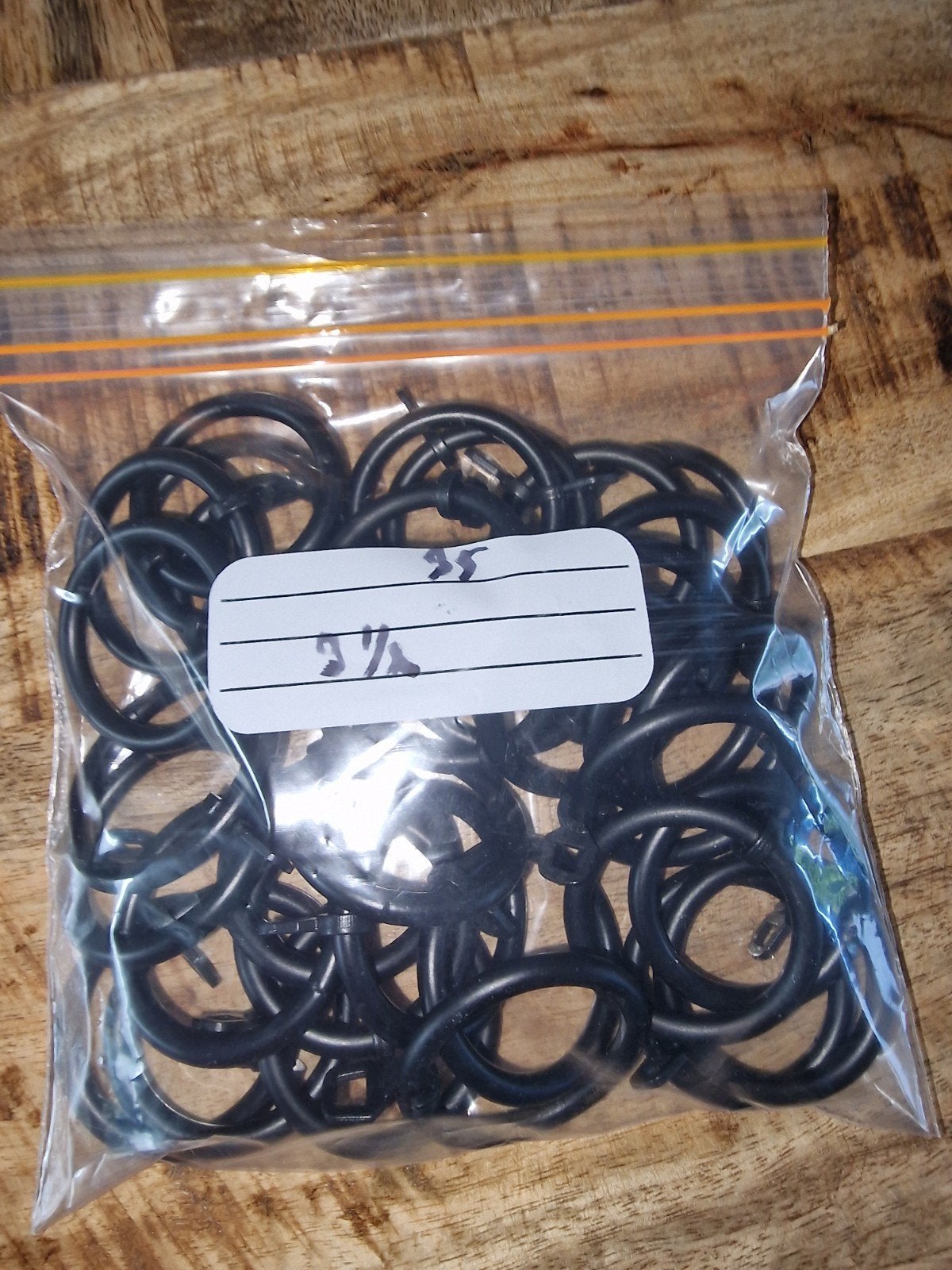 Metalen gordijnringen 3,5 cm diameter - 70 stuks, Ophalen, Met ringen, Zwart, Metaal