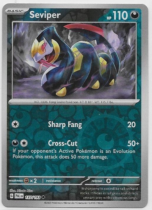Paldea Evolved,  Seviper [reverse] 137/193, Verzenden, Nieuw, Losse kaart