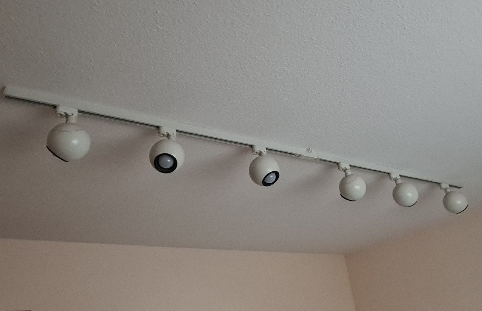 Erco design Eyeball 6 spots met spotrail retro jaren 70, Ophalen of Verzenden, Lamp, Metaal, Verstelbaar