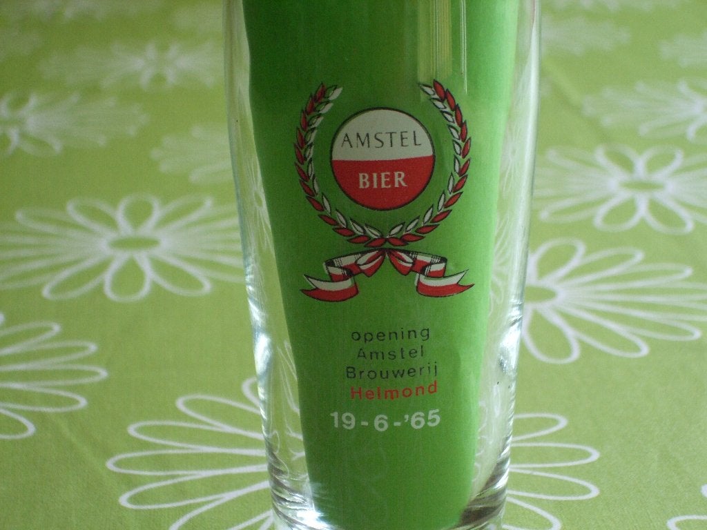 Opening Amstel brouwerij Helmond 19-6-1965 glas, Verzamelen, Ophalen of Verzenden, Zo goed als nieuw, Glas of Glazen, Amstel