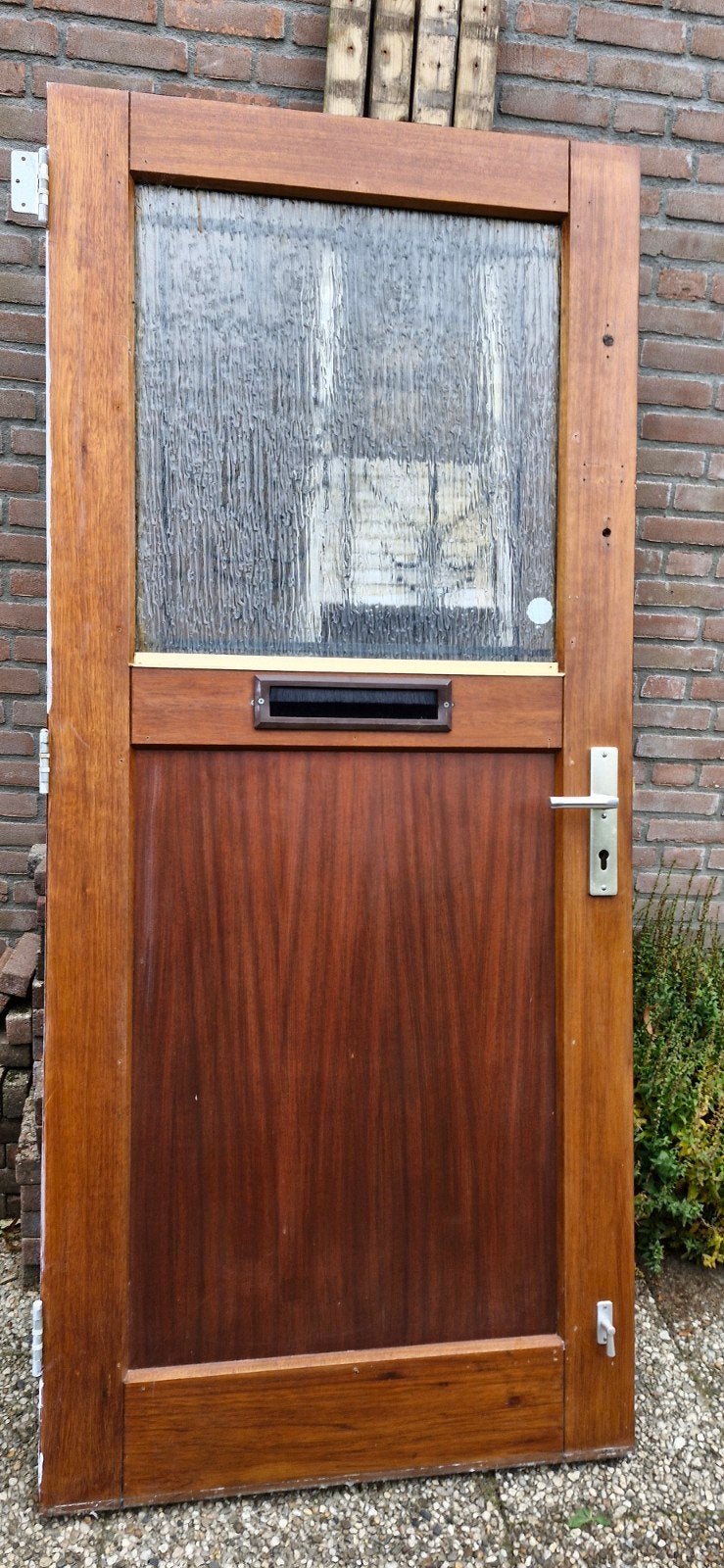 Hardhouten deur, Ophalen, Gebruikt, Buitendeur, 200 tot 215 cm