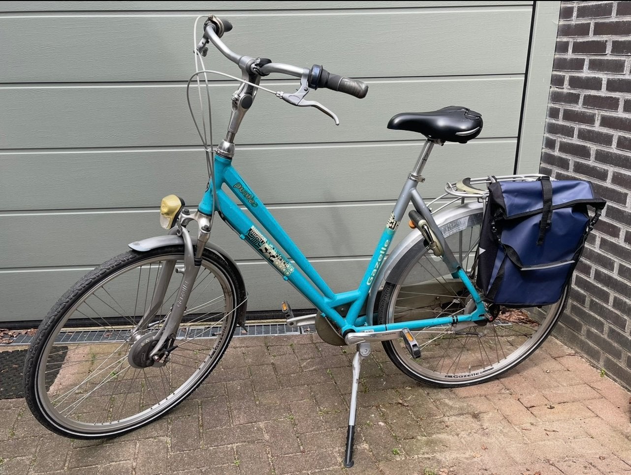 Damesfiets met versnellingen Gazelle vrolijk blauw, Ophalen, Gebruikt, Versnellingen, 56 cm of meer